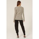 Tibi  Printed Combed Cotton Brown Cream Cotton Sweater Womens Small Photo 2