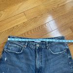 ZARA  Relaxed Fit High Waist Rise Ripped Distressed Jeans Blue denim cropped 14 Photo 3