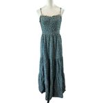 Lulus  Simpler Times Sage Green Floral Print Tiered Maxi Dress Smocked Size M Photo 3