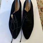 Black David Aaron leather Spanish hand made lace up heels Size 8.5 Photo 1