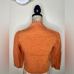 NTM Vintage Company Ellen Tracy Petite 100% Linen Rust Cropped Blazer Sz 2P Orange Photo 9