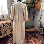 Jen's Pirate Booty Jen’s Pirate Booty Cream & Gold Metallic Stripe Side Slit Kaftan Maxi Dress Photo 1