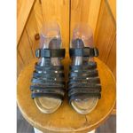 Eddie Bauer Eddie Bauer Black Leather Wedge Strap Sandals with Buckle Size 9M Photo 1