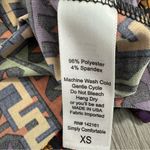 LuLaRoe Madison Black Multicolor Geometric Print Pleated A-Line Mini Skirt Sz XS Photo 3