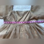 TCEC Tan / Champaign Chiffon Babydoll Mini Dress Holiday Cottagecore Fairy -Med Photo 7