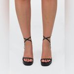 Princess Polly  Tessie Ankle Strap Heels Matte Black Size 10 Photo 1