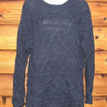 Vintage 80s Hand Knit Sweater Blue Size XS Photo 0