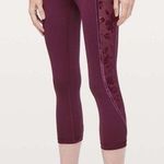 Lululemon Wunder Under Crop High-Rise *Flocked 21" Dark Adobe Burgundy Size 4 Photo 0