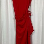 COS  Red Cotton Wrap Midi Dress Sz.S Photo 5