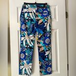 Trina Turk floral print pants - blue, white, brown and yellow, size 6 Photo 1
