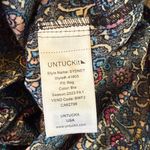 UNTUCKit Stretch Cotton Sydney Shirtdress Multicolor Floral Size 8 Belted Dress Blue Photo 6