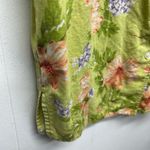 Vintage Jones New York Sport Womens Shirt XL Floral Linen Cotton Tropical Beachy Green Photo 3