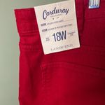 Lands' End  NWT Red Corduroy Mid Rise Straight Fit Size 18W Photo 2