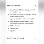 Michael Stars  Sweater Lakin Cropped Crewneck Pullover Chenille Chalk XSP NWT Photo 3