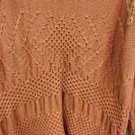 easel Crochet Sweater Chunky Knit Bell Sleeve Oversized Rust Small Medium Photo 3