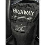 Highway Jeans Highway Black Faux Leather Jacket Button Up Lined Size Medium Lined‎ Pockets Photo 2