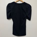 Free People Ellery Puff 3/4 Sleeve V Neck Top Size Large Black Photo 4