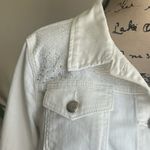 Christopher & Banks Christopher & Bank Denim Studded Embroidered White Jacket Size XL Photo 8