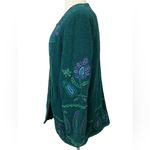 Beautiful Colorful Boho floral embroidered wool coat Green Size 2X Photo 1