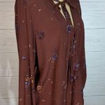 Knot Sisters Brown Floral Print Faux Wrap Blouse size  M Photo 5