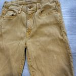 Mother high waisted looker skinny jeans with raw hem Gold Size 27 Photo 7