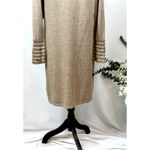 Philosophy Cowl Neck Crochet Overlay with Matching Cuffs Dress Taupe XL Photo 3