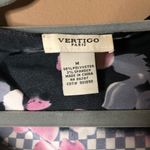 Vertigo Paris Floral Checker Caftan Kimono Blouse Black Pink Size Medium Photo 2