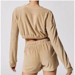 Beach Riot  Tan Terry Cropped Longsleeve Sweatshirt Size Medium Photo 1