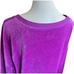 Gap Womens Holiday Velour Crushed Velvet Shock Fuscia V Neck Long Sleeve Top XL Photo 3