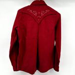 Ryan Michael Button Down Shirt Embroidered Floral Silk Cowboy Crimson Red Small Photo 6