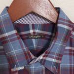 J. McLaughlin  M Cotton Plaid Button Down Long Sleeved Shirt Top in Blue Photo 1