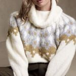 Banana Republic Fair Isle Alpaca Blend Cowl Oversized Turtleneck Sweater Photo 0