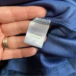 NWOT Navy Blue 3D Floral Appliqué Sheer Panel Gown Size Small Photo 9