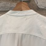 FATE. White Vegan Leather Sheer Sleeve Asymmetrical Zip Up Cropped Jacket M Photo 5
