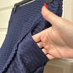 Navy Blue Textured Biker Shorts Size L Photo 3
