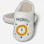 Taylor Swift themed “Meet me at Midnight” Women's White Enroidered slippers Size 10 Photo 4