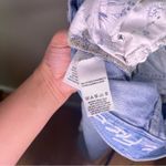 We The Free  Distressed High Rise Light Wash Button Fly Jeans Straight Raw Hem 24 Photo 12