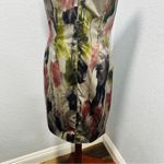 Jay Godfrey Size 8 Multicolor Shimmer Satin Abstract Cocktail Pencil Dress Silver Photo 5