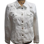 Maurice's  White Denim Jacket Distressed Long Sleeve Jean‎ Jacket Women's Photo 0