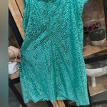 Bebe Vintage Y2K Turquoise Sequin One Shoulder Mini Dress Mona V Party 1990s Photo 4