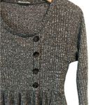 Bohme  Dress Sweater Knit Ribbed Midi Womens Size Medium Heather Gray Mid Sleeve Photo 2