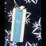 Cupshe  Navy White Floral High Waisted Swim Bottom Sz. XL Life Live On The Edge Photo 3