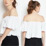San Joy White Off Shoulder Top Photo 6