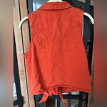 Wrangler retro pearl snap tie front button down top western shirt sleeveless Orange Photo 6