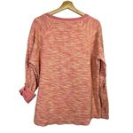 L.L. Bean‎ Womens Sweater Top Roll Tab Sleeve Cotton Heathered Pink Size XL Photo 1