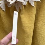 Blush NWT Womens large off shoulder embroidered mustard yellow short sleeve top Photo 6