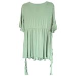 NWT! WOOXIO Maternity Top Sage Green Ruffle Sleeve Tie Waist Tunic Size L WX0204 Size L Photo 2