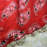 Honey Punch Red pink green Paisley rose print drawstring Shorts L / M euc Photo 2