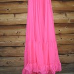 Anthropologie Mac Duggal Ruffle Tiered Cut Out Chiffon Gown 67911 Hot Pink Size  4 Photo 8
