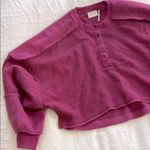 Urban Outfitters Out From Under Mel Cozy Crop Pieced Henley Sweater Top Medium Photo 3
